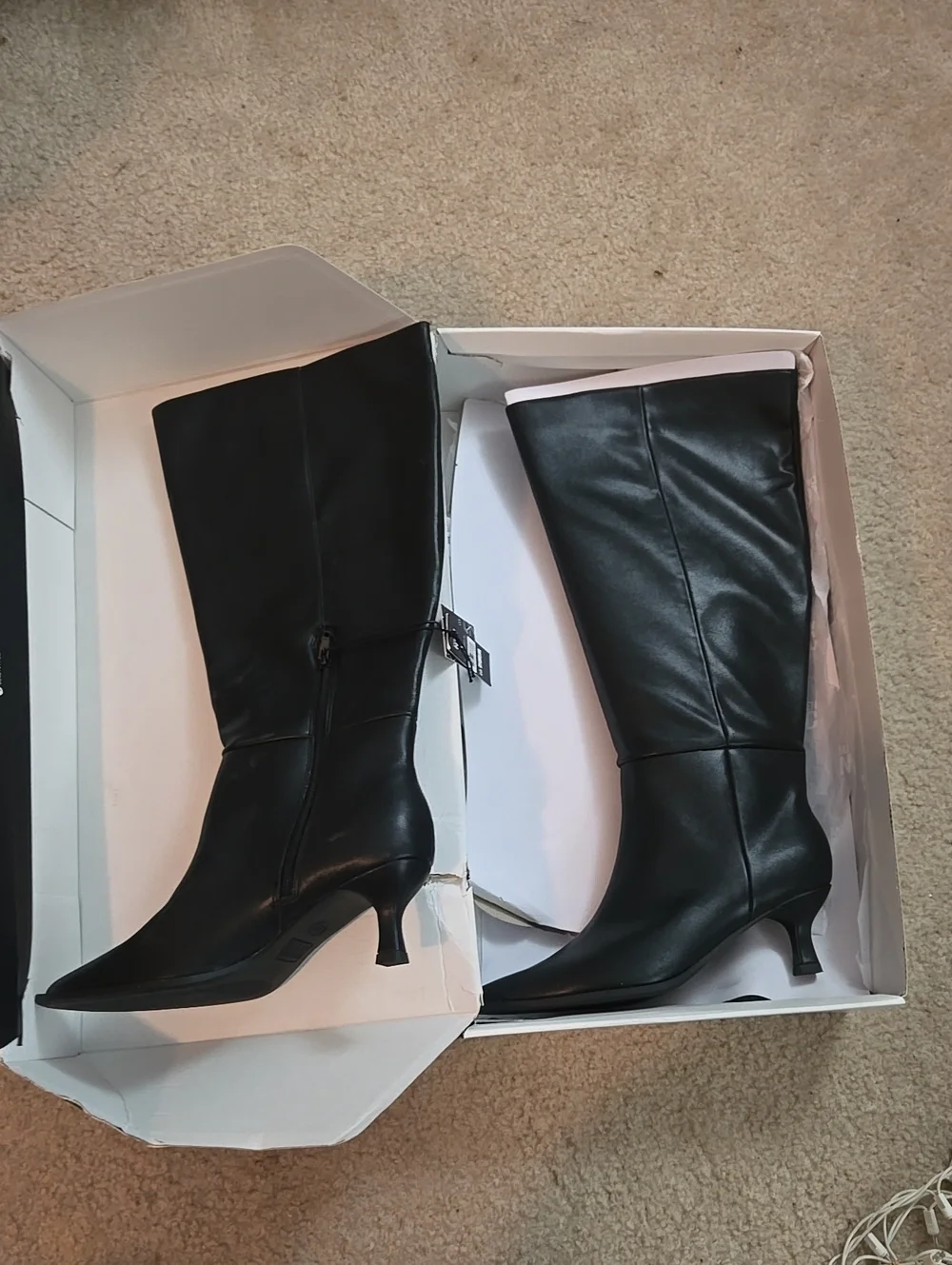 NWT Black Over-the-Knee Kitten Heel Boots